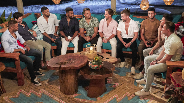 "Bachelor in Paradise" men sitting