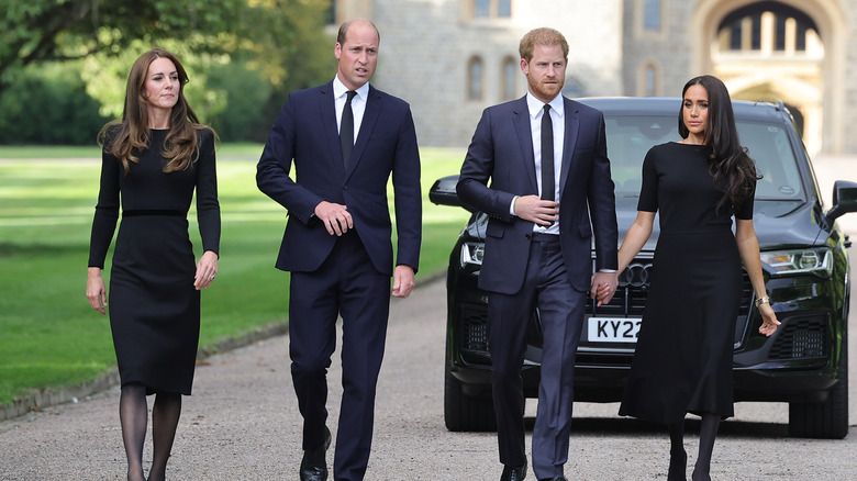 The Prince and Princess of Wales and the Duke and Duchess of Sussex walking together