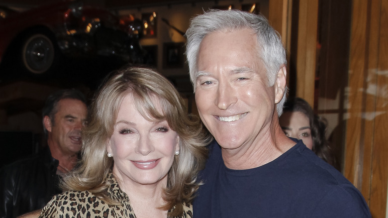 Drake Hogestyn and Deidre Hall who play John and Marlena at an event. 