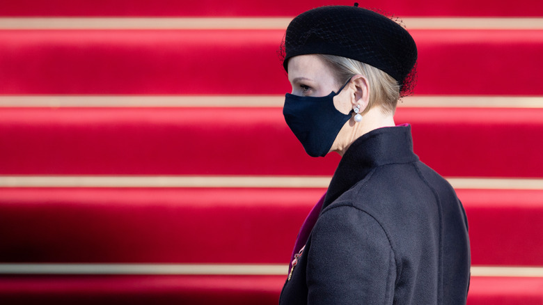 Princess Charlene in a beret