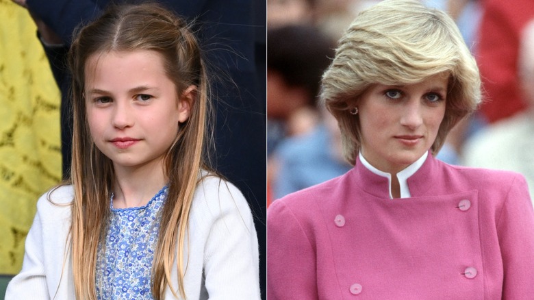 Split image of Princess Charlotte & Princess Diana