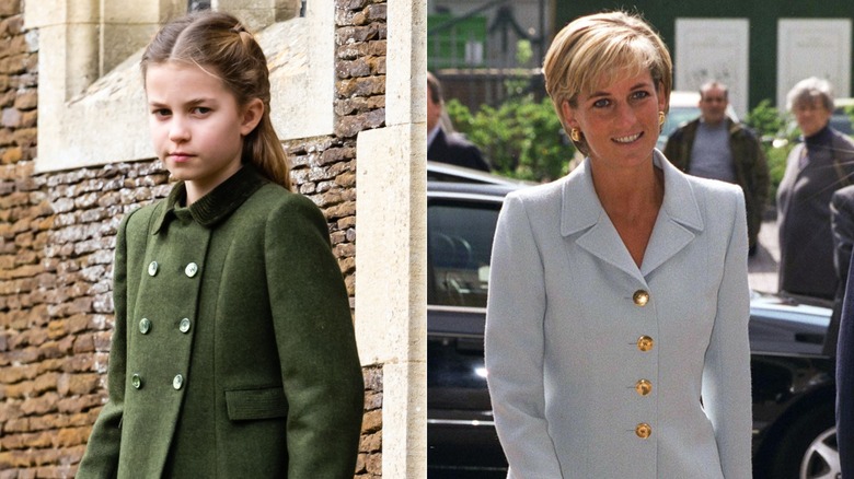 Split image of Princess Charlotte & Princess Diana