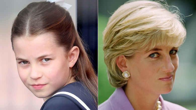 Split image of Princess Charlotte & Princess Diana