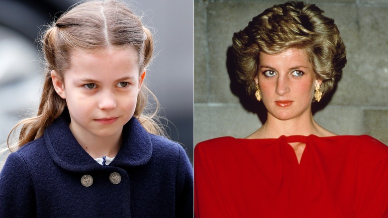 Split image of Princess Charlotte & Princess Diana