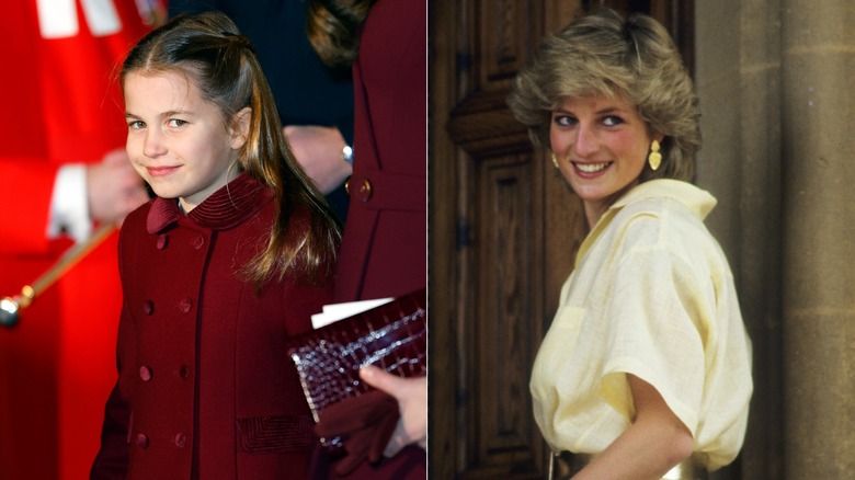 Split image of Princess Charlotte & Princess Diana