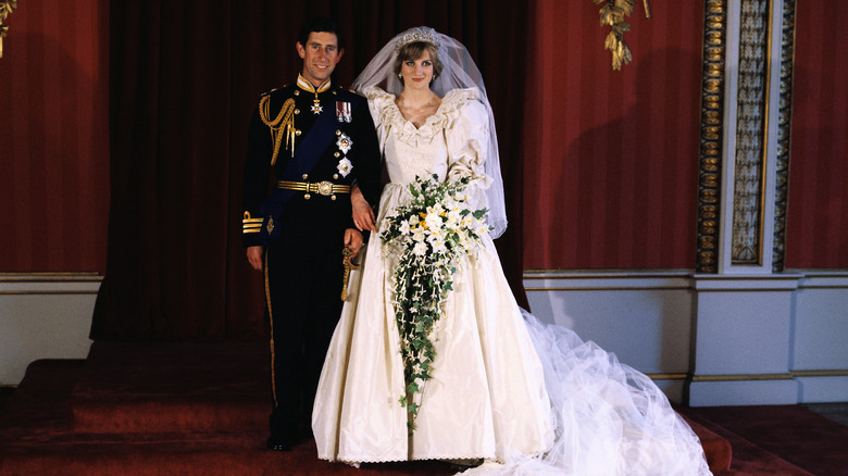 Princess Diana and Prince Charles posing