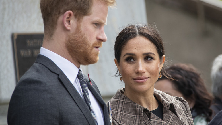 Meghan Markle and Prince Harry pictured at an event