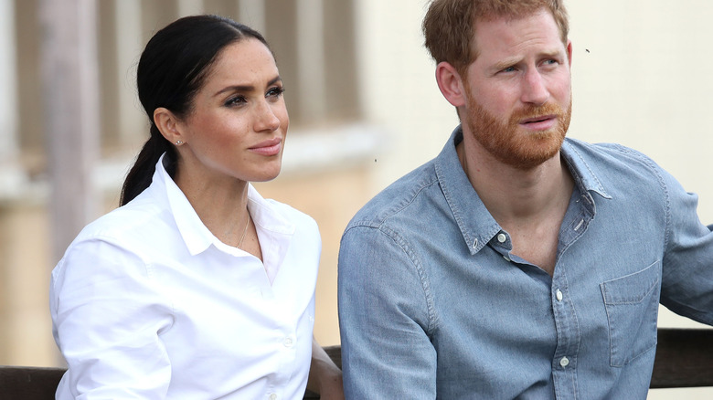 Meghan Markle and Prince Harry during an interview