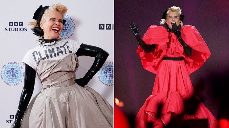 Split image of Paloma Faith's Coronation concert ensembles