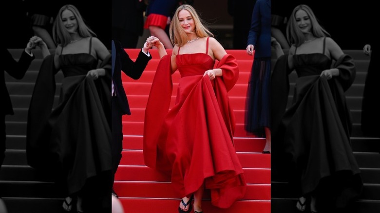 Jennifer Lawrence's red Cannes gown