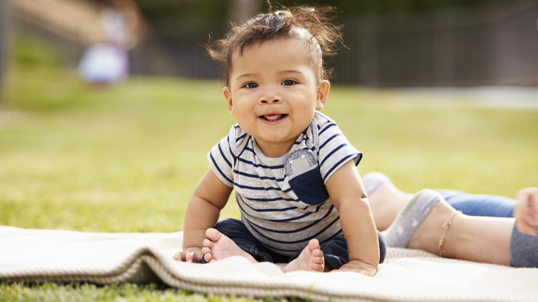 Cute baby smiling