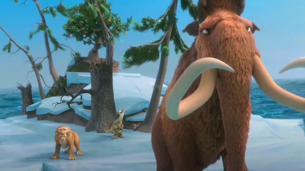 A lion and an elephant in Ice Age: Continental Drift