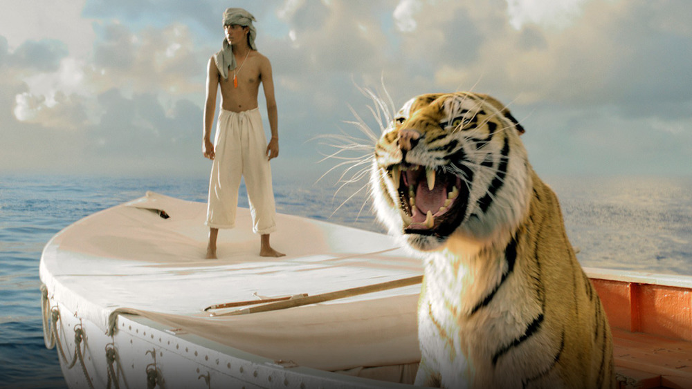 A man and a tiger in Life of Pi