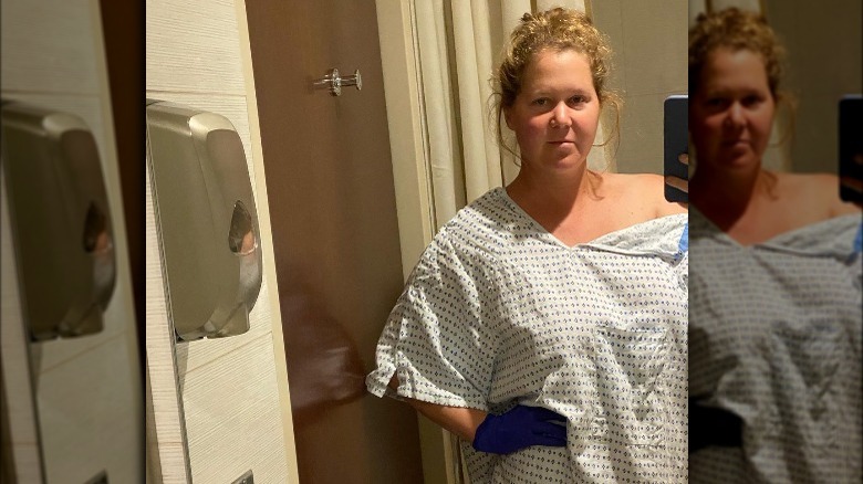 Amy Schumer wears hospital gown