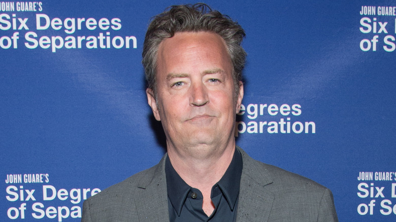 Matthew Perry looking serious