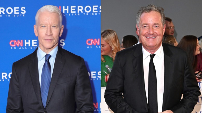 Anderson Cooper and Piers Morgan side by side