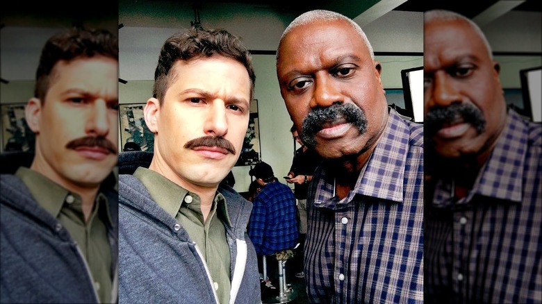 Andre Braugher and Andy Samberg selfie on set