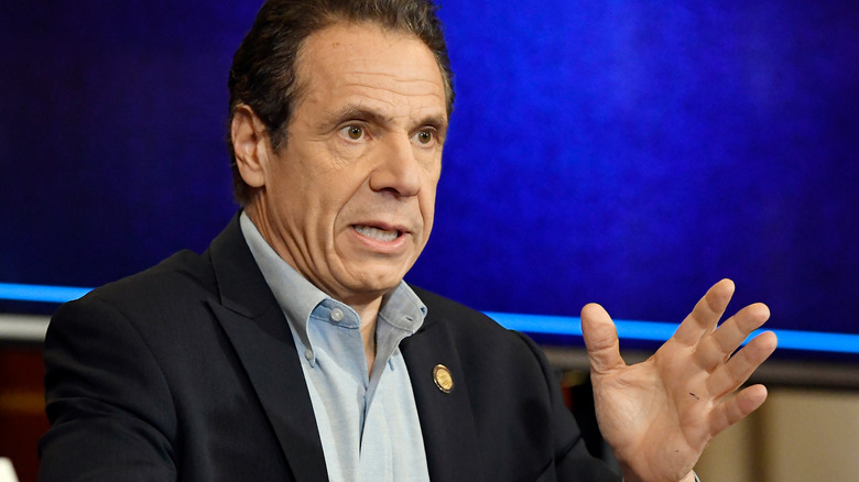 Andrew Cuomo with hands out