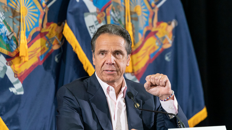 Andrew Cuomo with fist up