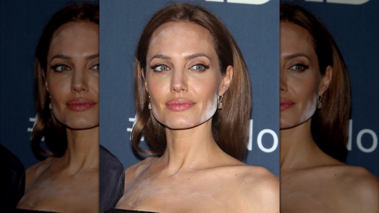 Angelina Jolie's powdery face at the 2014 premiere of "The Normal Heart"