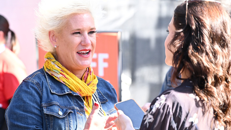 Anne Burrell being interviewed