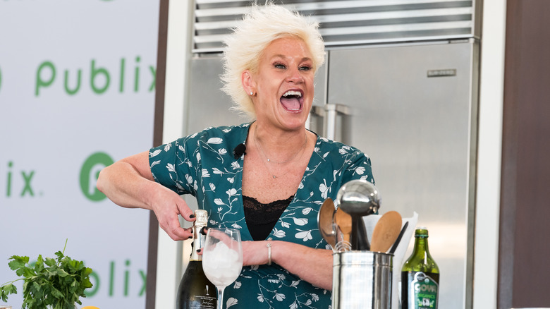 Anne Burrell laughing on set