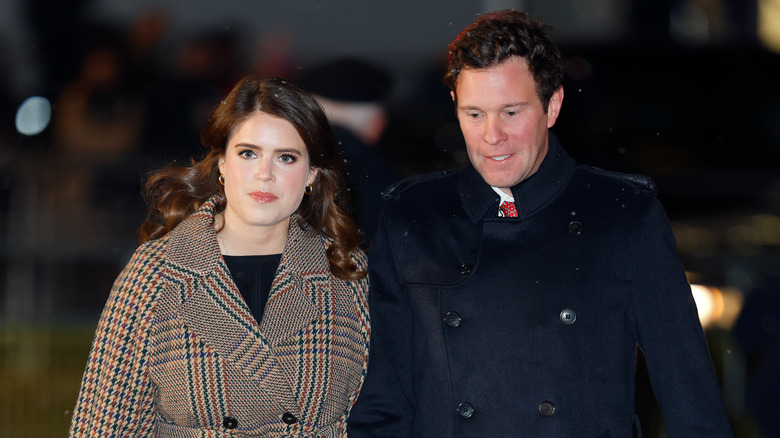 Princess Eugenie out for a stroll with husband Jack Brooksbank