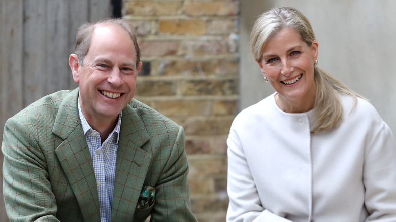 Prince Edward and wife Sophie smiling