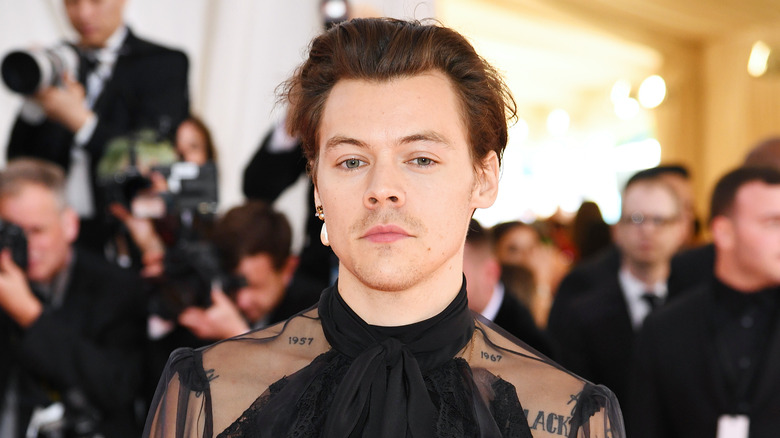 Harry Styles illusion black top