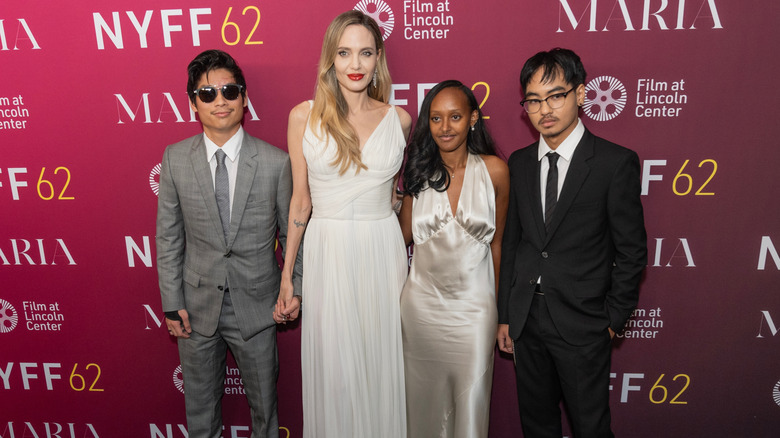 Angelina Jolie and her children on the red carpet