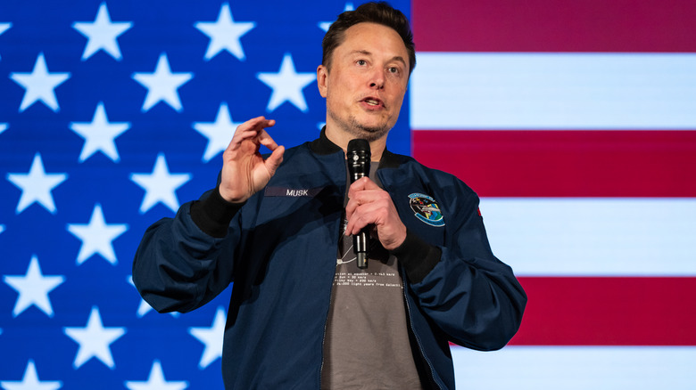 Elon Musk speaking at an event