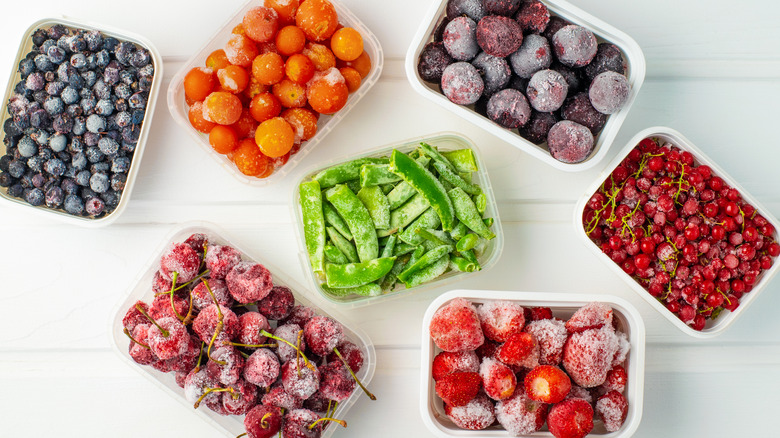 Boxes of frozen produce