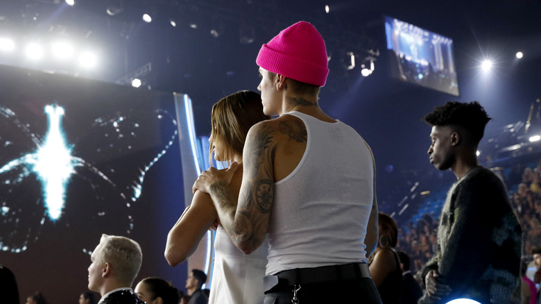 Justin and Hailey Bieber attend an event together. 