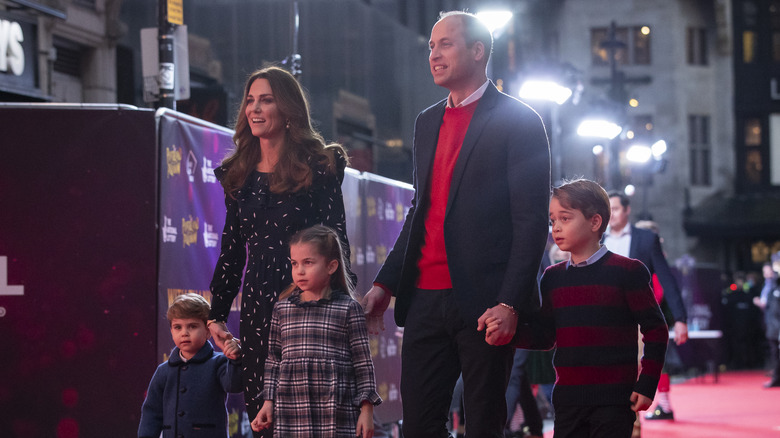 Prince William and Kate Middleton with their children. 