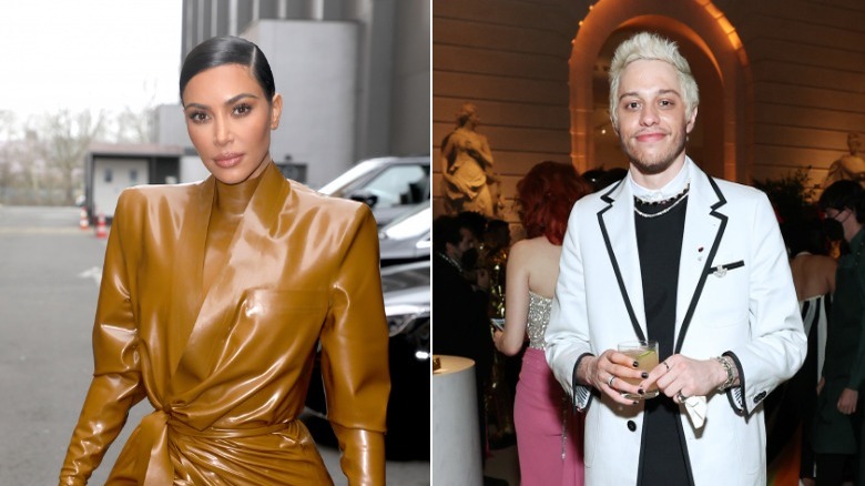 Kim Kardashian and Pete Davidson smiling