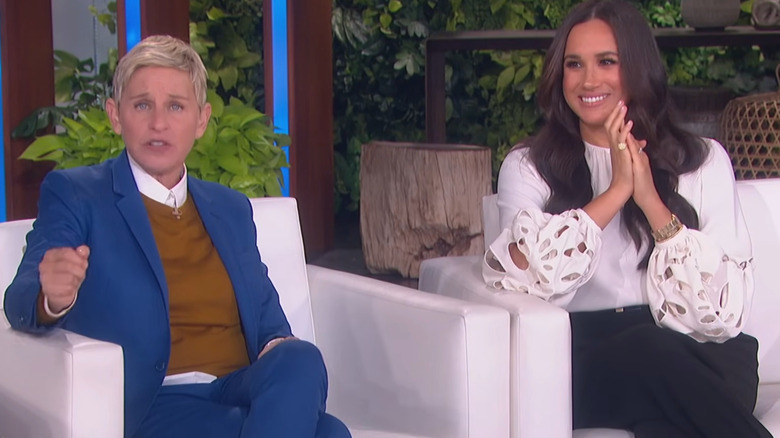 Ellen DeGeneres and Meghan Markle smiling