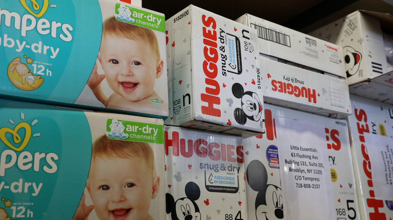 Pampers and Huggies disposable diapers