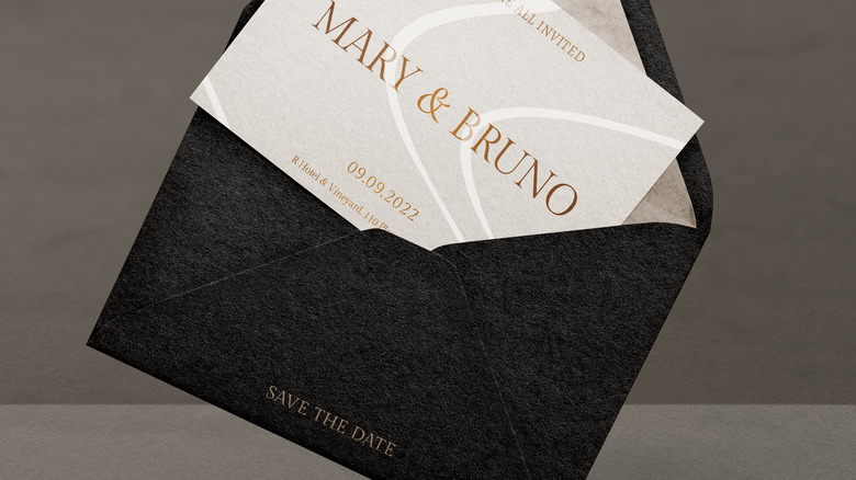 save the date card with names