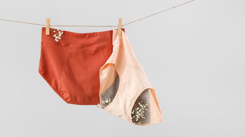 period panties on clothes line