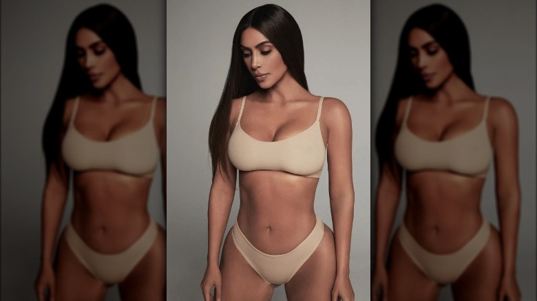 Kim Kardashian in Skims bralette