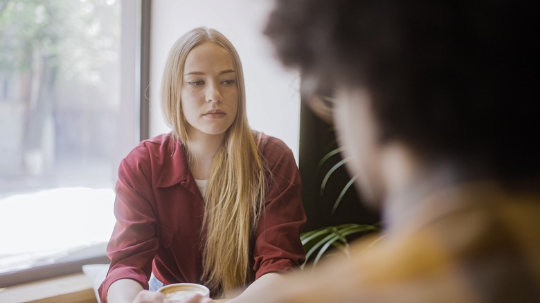 Woman sitting in café