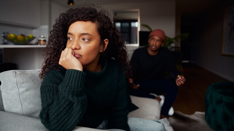 Woman ignoring her partner