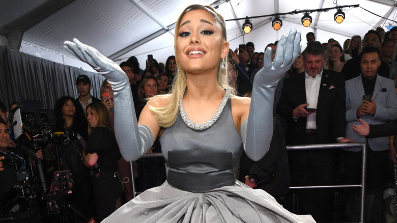 Ariana Grande smiling at the 2020 Grammys