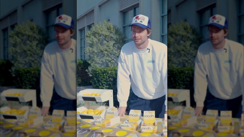 Patrick Schwarzenegger promoting MOSH bars