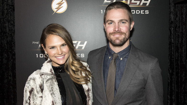 Stephen Amell and wife Cassandra Jean on the red carpet