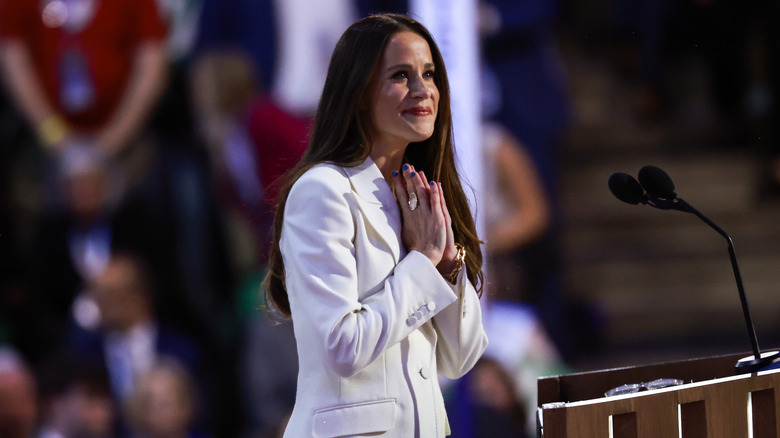 Ashley Biden speaks onstage during the first day of the Democratic National Convention