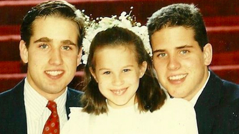 Ashley Biden with her brothers