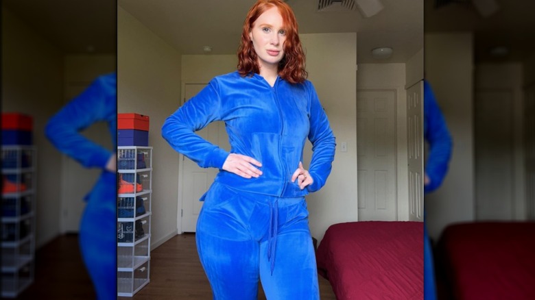 Ashley Elliott in blue tracksuit