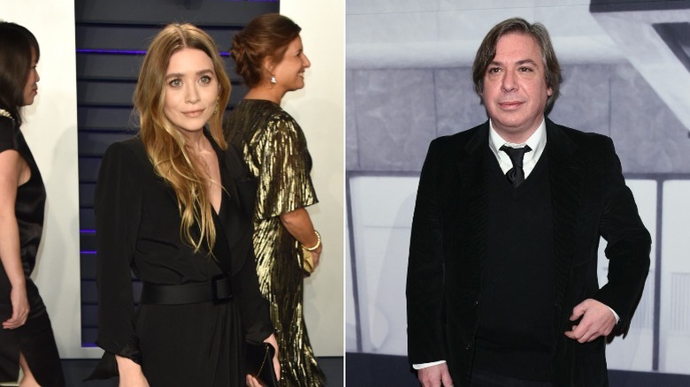 Ashley Olsen poses for a photo (left) George Condo poses for a photo (right)