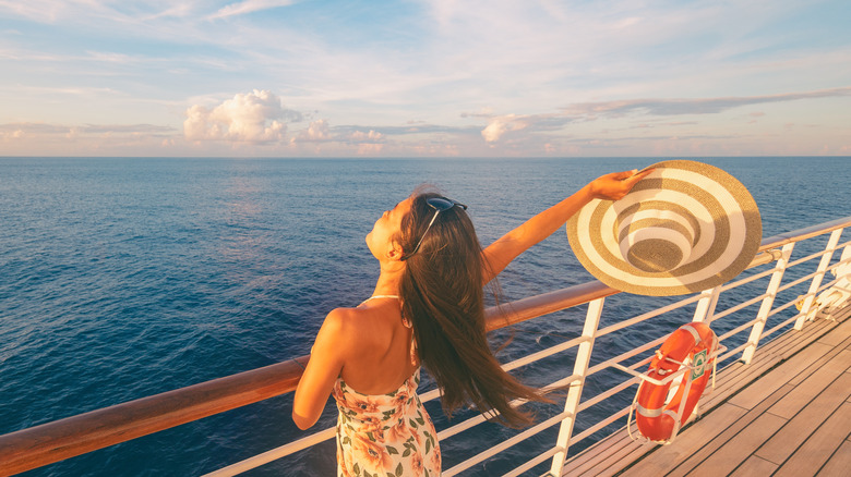 A woman on a cruise ship 